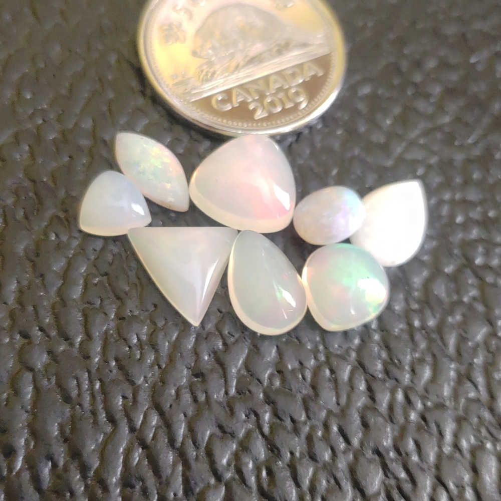 Natural Crystal Opal Mixed Cabochon Lot Odd Cuts #93